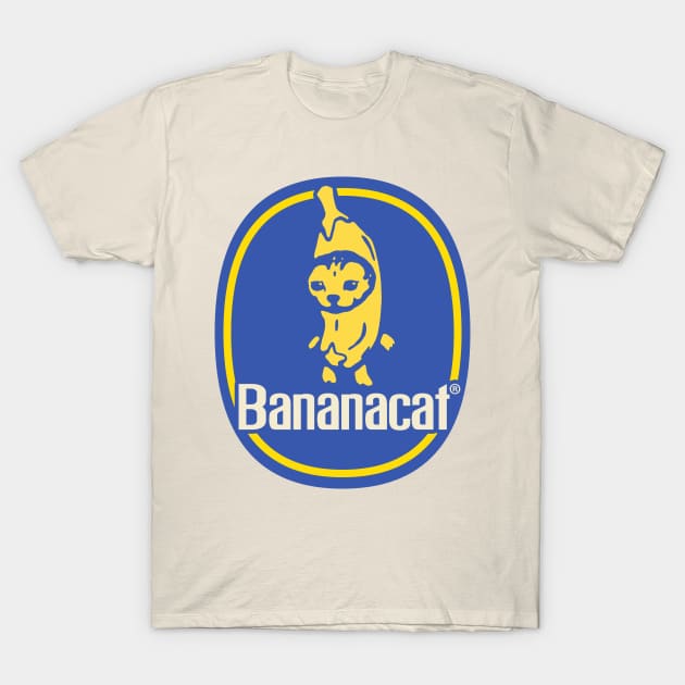 Banana Cat Meme | Happy | Banana Brand Sticker T-Shirt by anycolordesigns